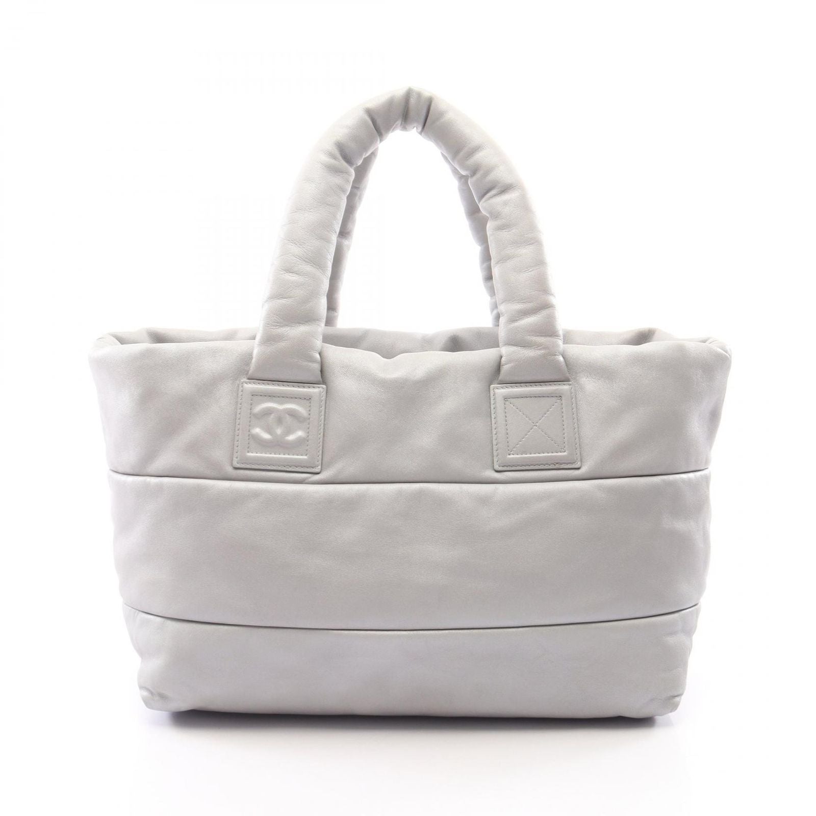 Chanel Tote Coco Cocoon GM Reversible Silver Leather GM