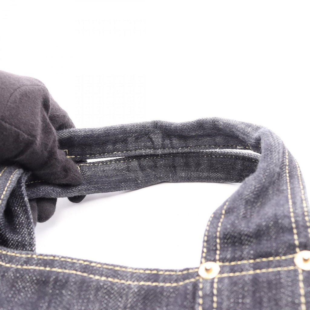 Chanel Handbag Spark Ring Denim CC Logo Indigo Blue — view 7
