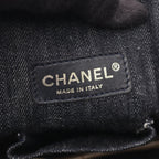 Chanel Handbag Spark Ring Denim CC Logo Indigo Blue — view 4