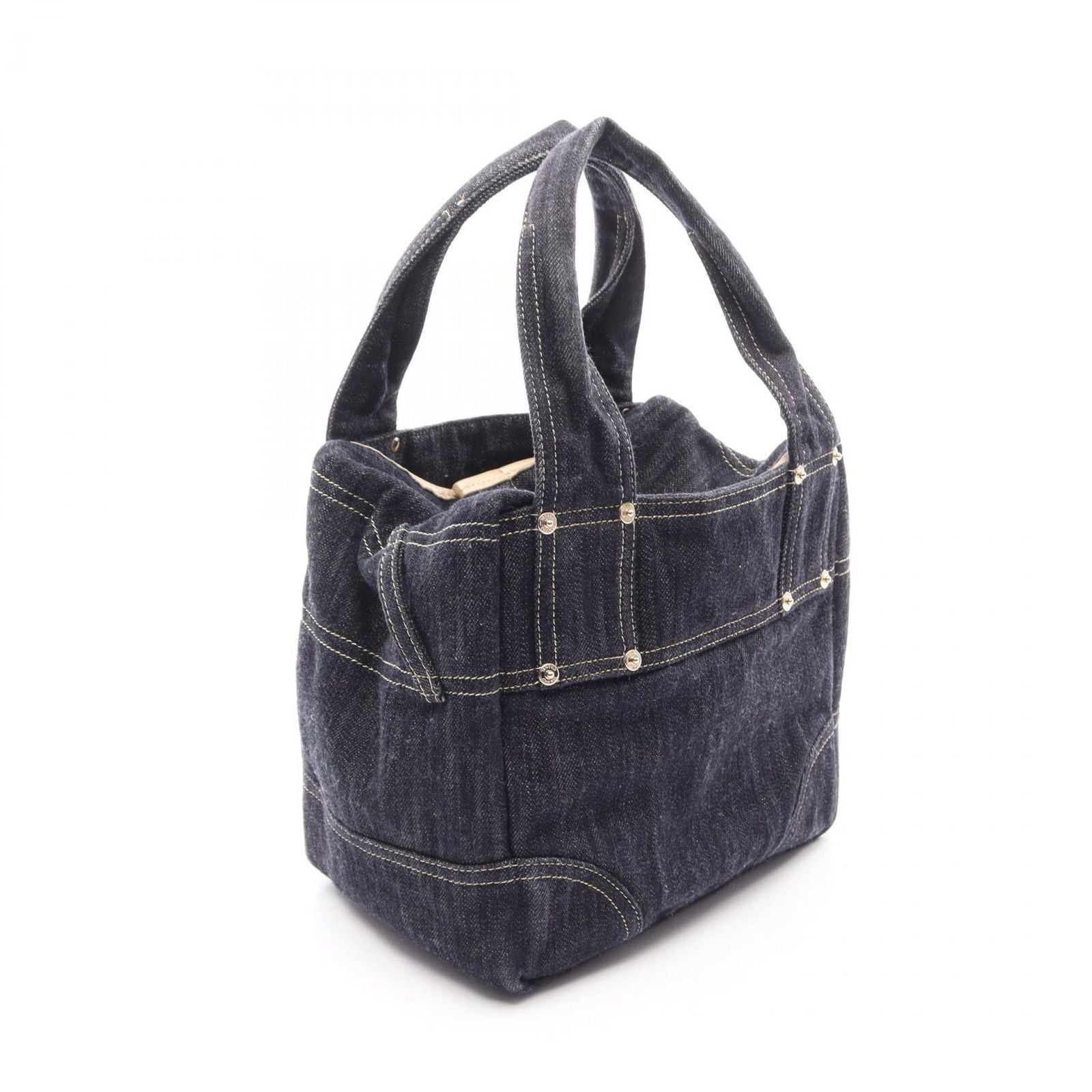 Chanel Handbag Spark Ring Denim CC Logo Indigo Blue — view 2