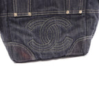 Chanel Handbag Spark Ring Denim CC Logo Indigo Blue — view 8