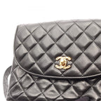 Chanel Shoulder Bag Quilted Black Lambskin — view 7
