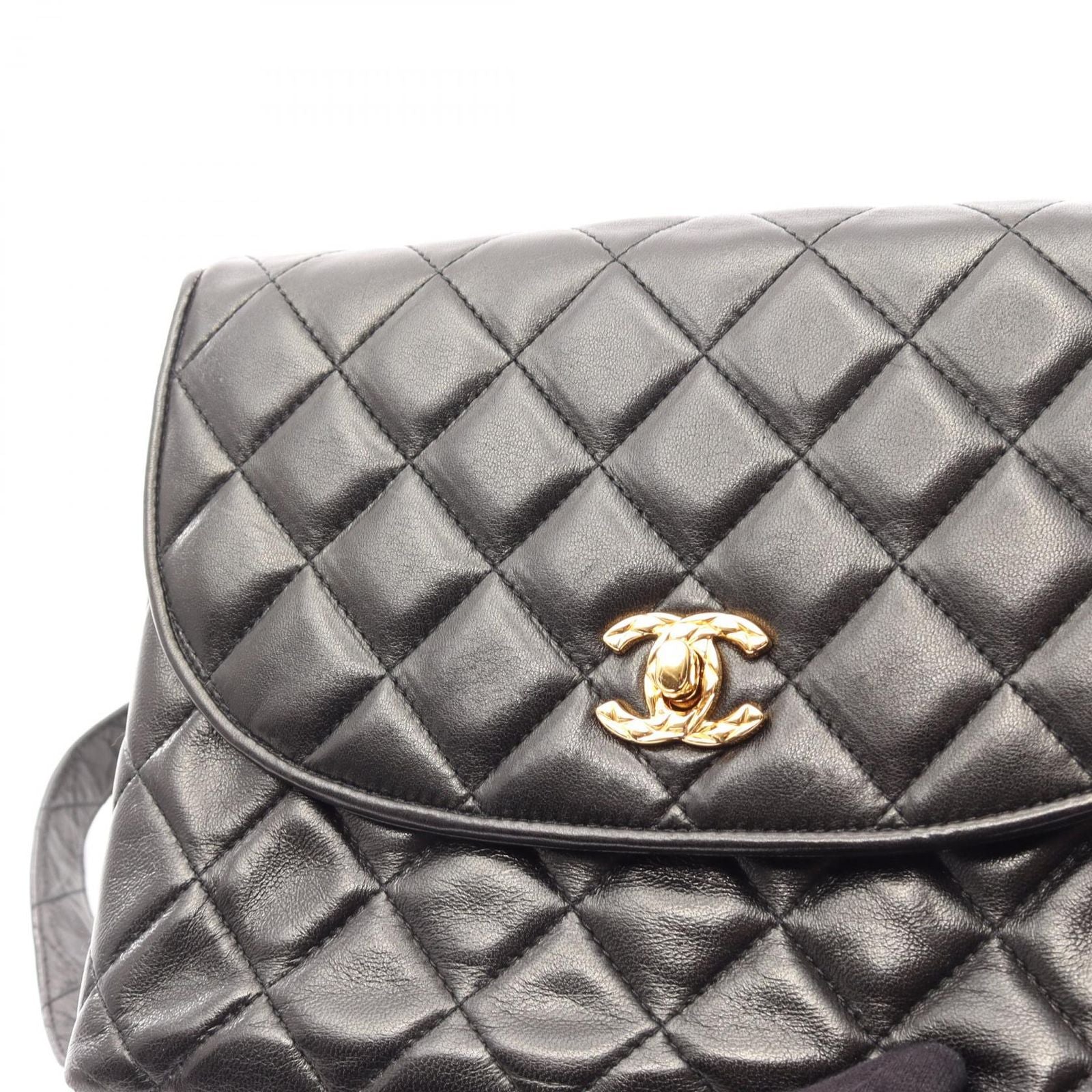 Chanel Shoulder Bag Quilted Black Lambskin — view 7