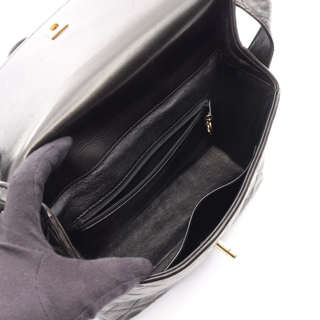 Chanel Shoulder Bag Quilted Black Lambskin — view 3