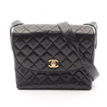 Chanel Shoulder Bag Quilted Black Lambskin