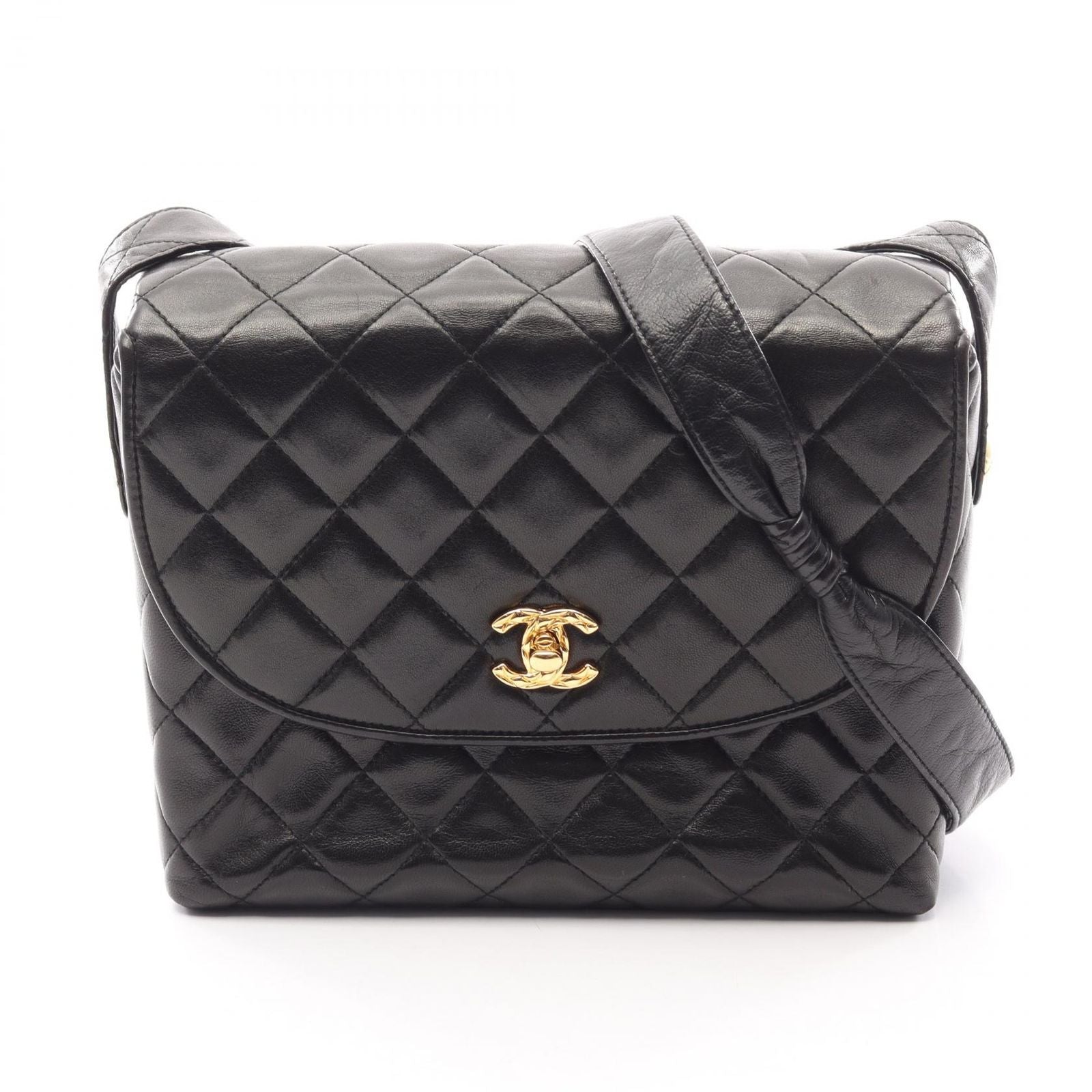 Chanel Shoulder Bag Quilted Black Lambskin
