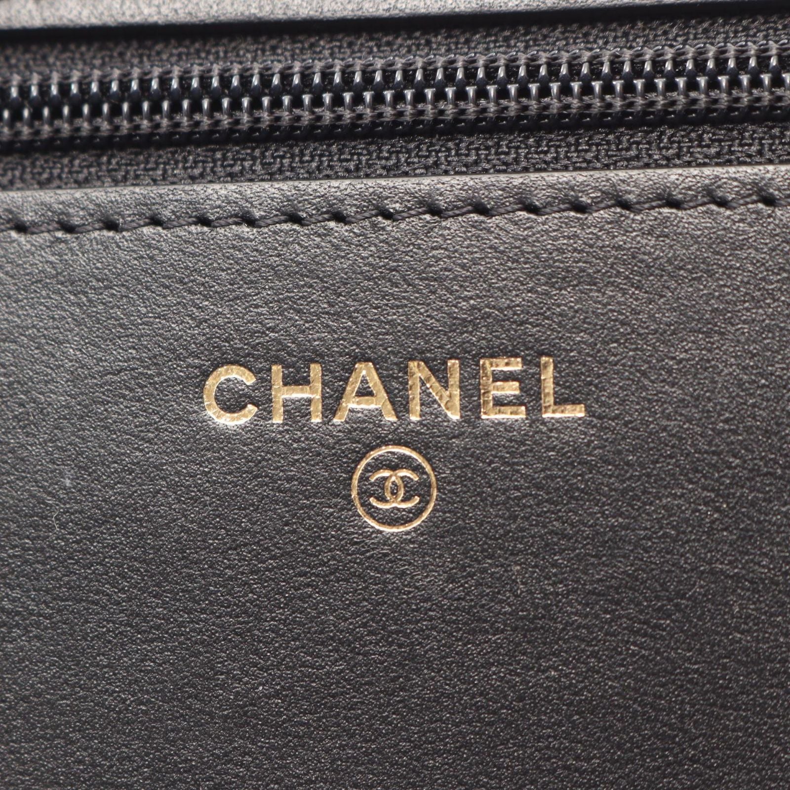 Chanel Shoulder Bag Quilted Camellia Black Pink Lambskin Chain Wallet — view 4