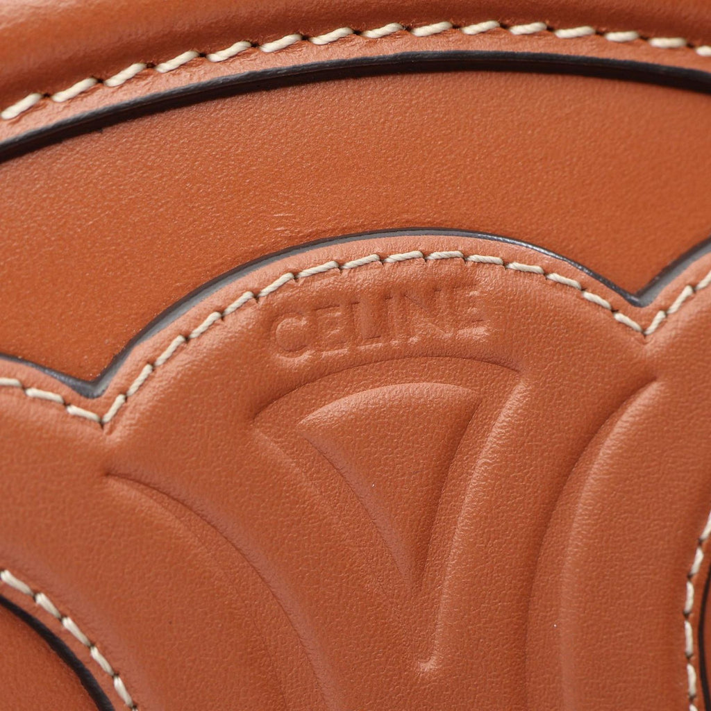 Celine Shoulder Bag Triomphe Oval Purse Cuile Brown Leather — view 4
