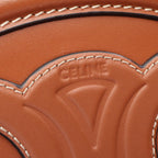 Celine Shoulder Bag Triomphe Oval Purse Cuile Brown Leather — view 4
