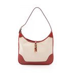 Hermes Shoulder Bag Trim 31 Ecru Red Leather