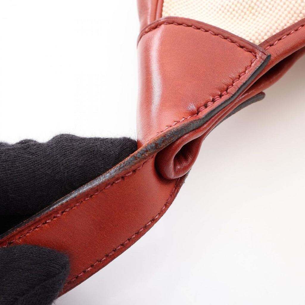 Hermes Shoulder Bag Trim 31 Ecru Red Leather — view 9