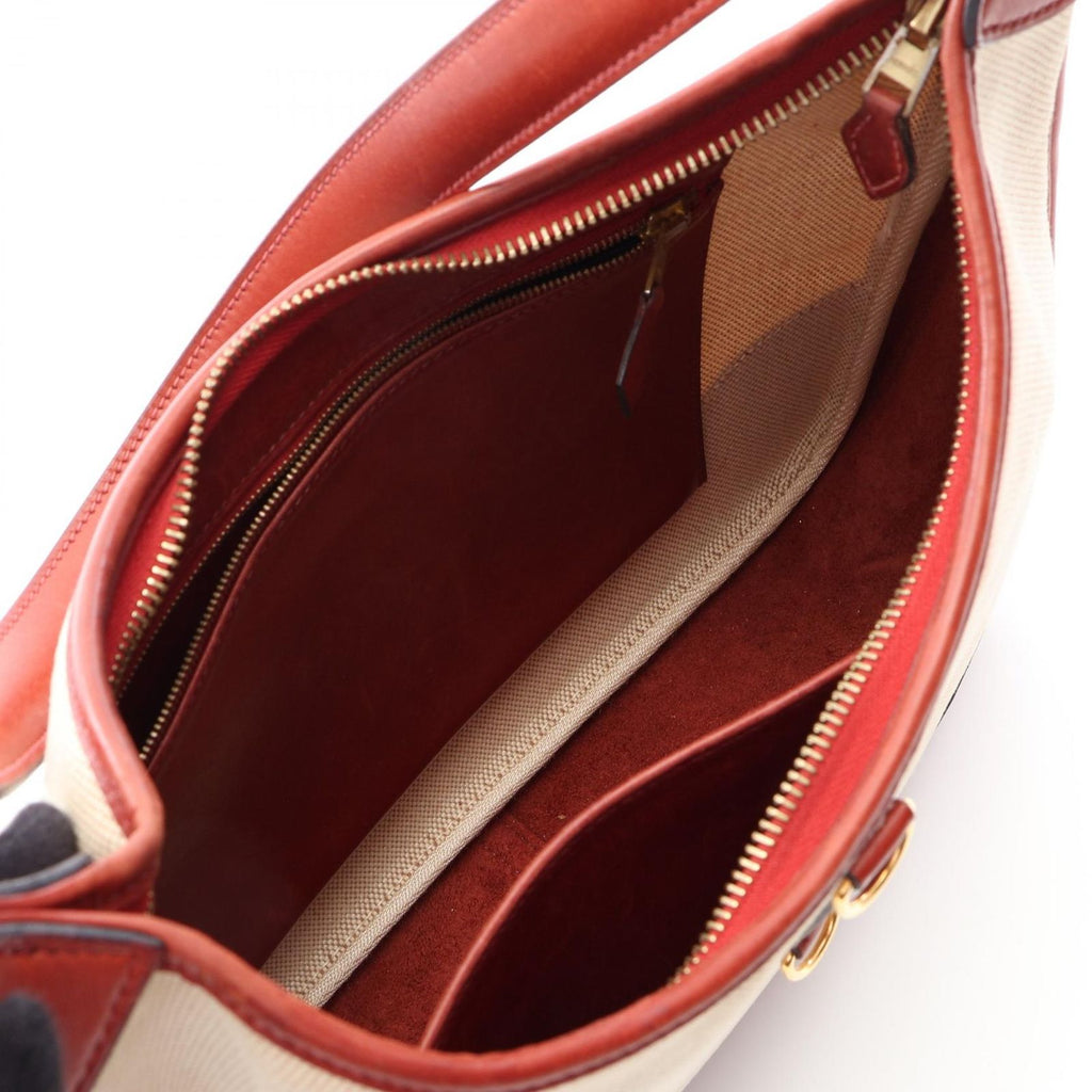 Hermes Shoulder Bag Trim 31 Ecru Red Leather — view 3