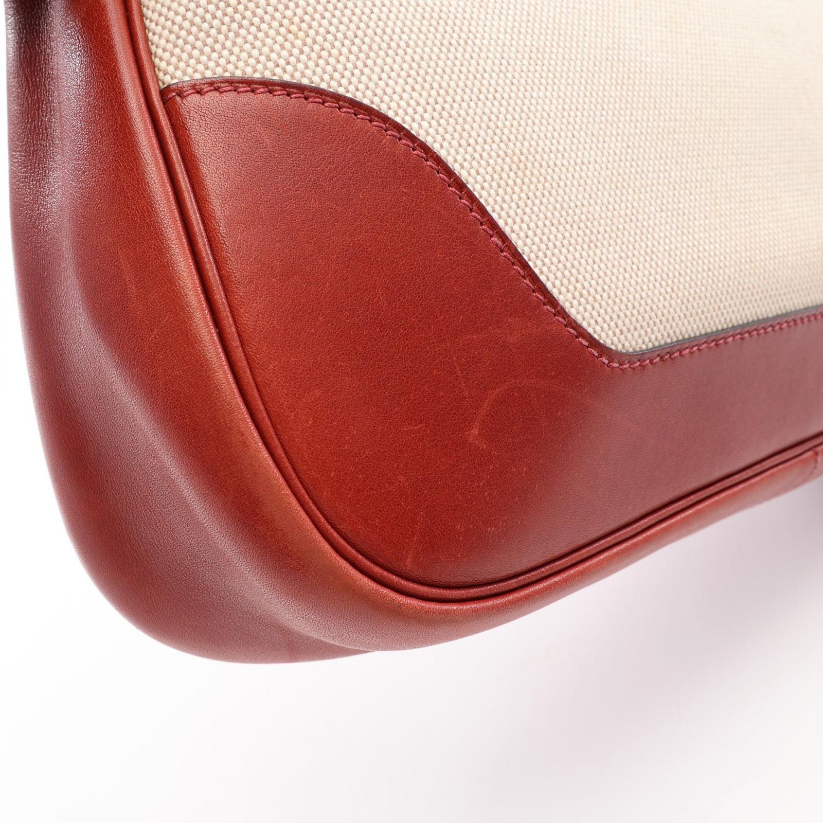 Hermes Shoulder Bag Trim 31 Ecru Red Leather — view 7