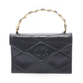 Chanel Handbag CC Logo Diamond Stitch Black Lambskin CC