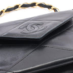 Chanel Handbag CC Logo Diamond Stitch Black Lambskin CC — view 6