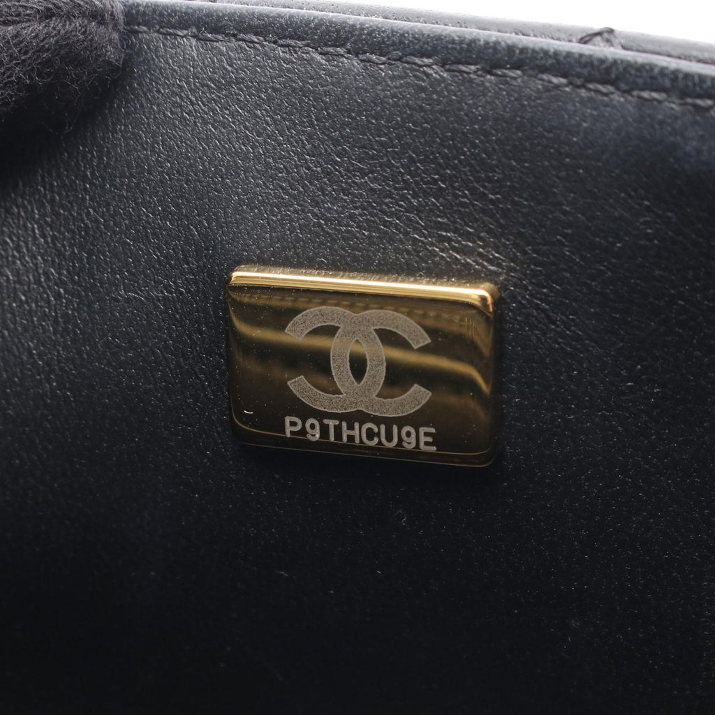 Chanel Shoulder Bag Quilted Top Handle 2-Way Black Lambskin Mini Chain — view 5
