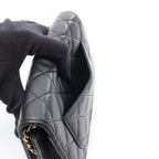 Chanel Shoulder Bag Quilted Black Lambskin Chain Wallet — view 6