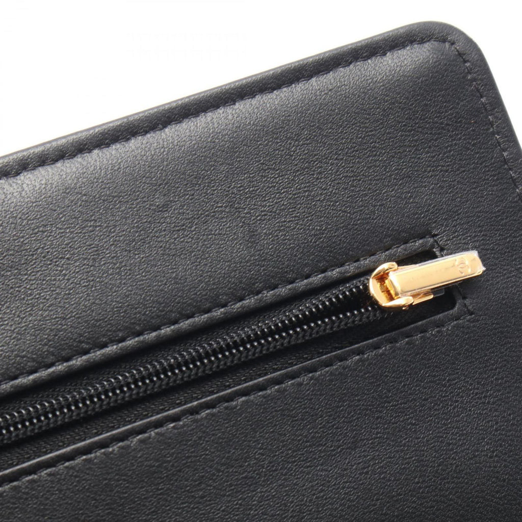 Chanel Shoulder Bag Quilted Black Lambskin Chain Wallet — view 8