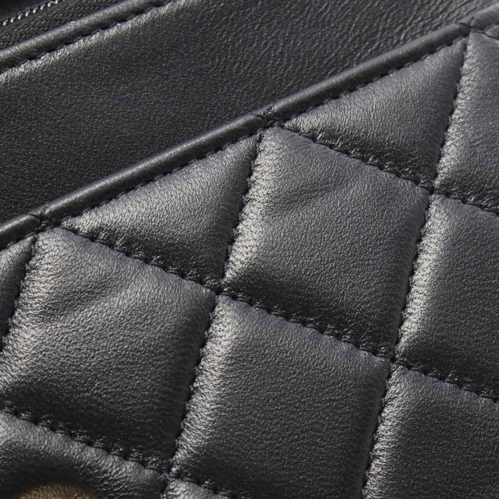 Chanel Shoulder Bag Quilted Black Lambskin Chain Wallet — view 7