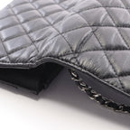 Chanel Shoulder Bag Quilted Black Leather Chain Wallet — view 8