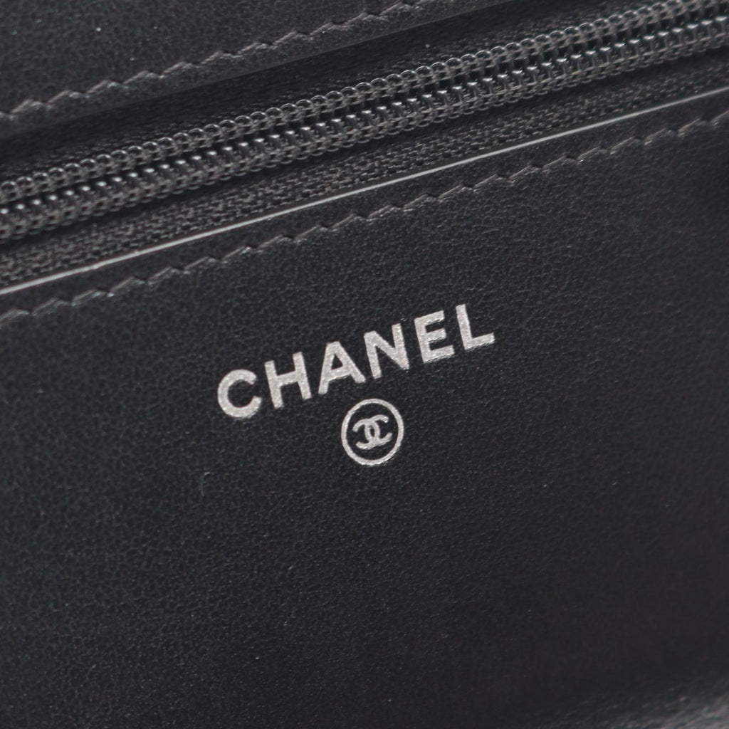 Chanel Shoulder Bag Quilted Black Leather Chain Wallet — view 4