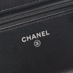 Chanel Shoulder Bag Quilted Black Leather Chain Wallet — view 4