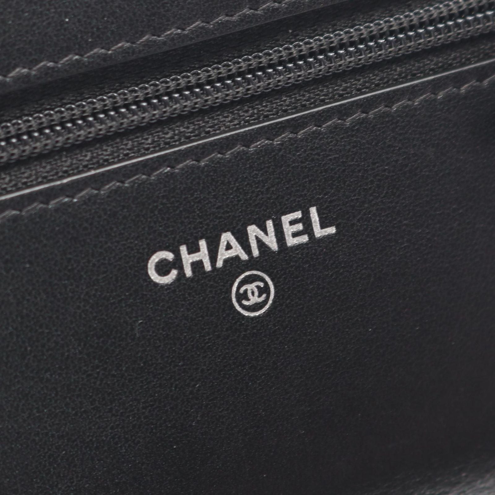 Chanel Shoulder Bag Quilted Black Leather Chain Wallet — view 4
