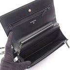 Chanel Shoulder Bag Quilted Black Leather Chain Wallet — view 3