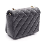 Chanel Shoulder Bag Quilted Black Lambskin Mini Crystal Coco Chain — view 2