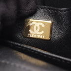 Chanel Shoulder Bag Quilted Black Lambskin Mini Crystal Coco Chain — view 5