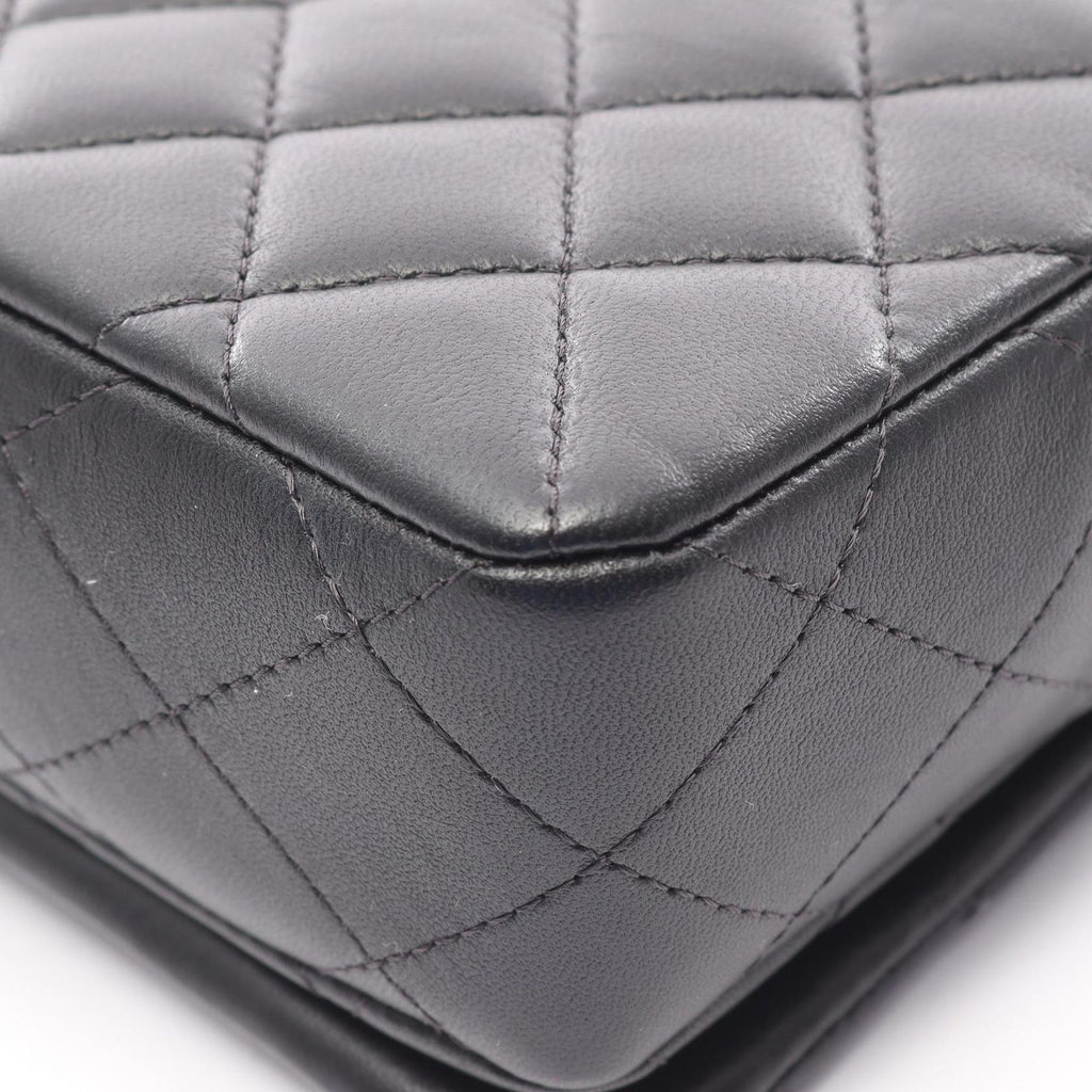 Chanel Shoulder Bag Quilted Black Lambskin Mini Crystal Coco Chain — view 6