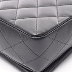 Chanel Shoulder Bag Quilted Black Lambskin Mini Crystal Coco Chain — view 6