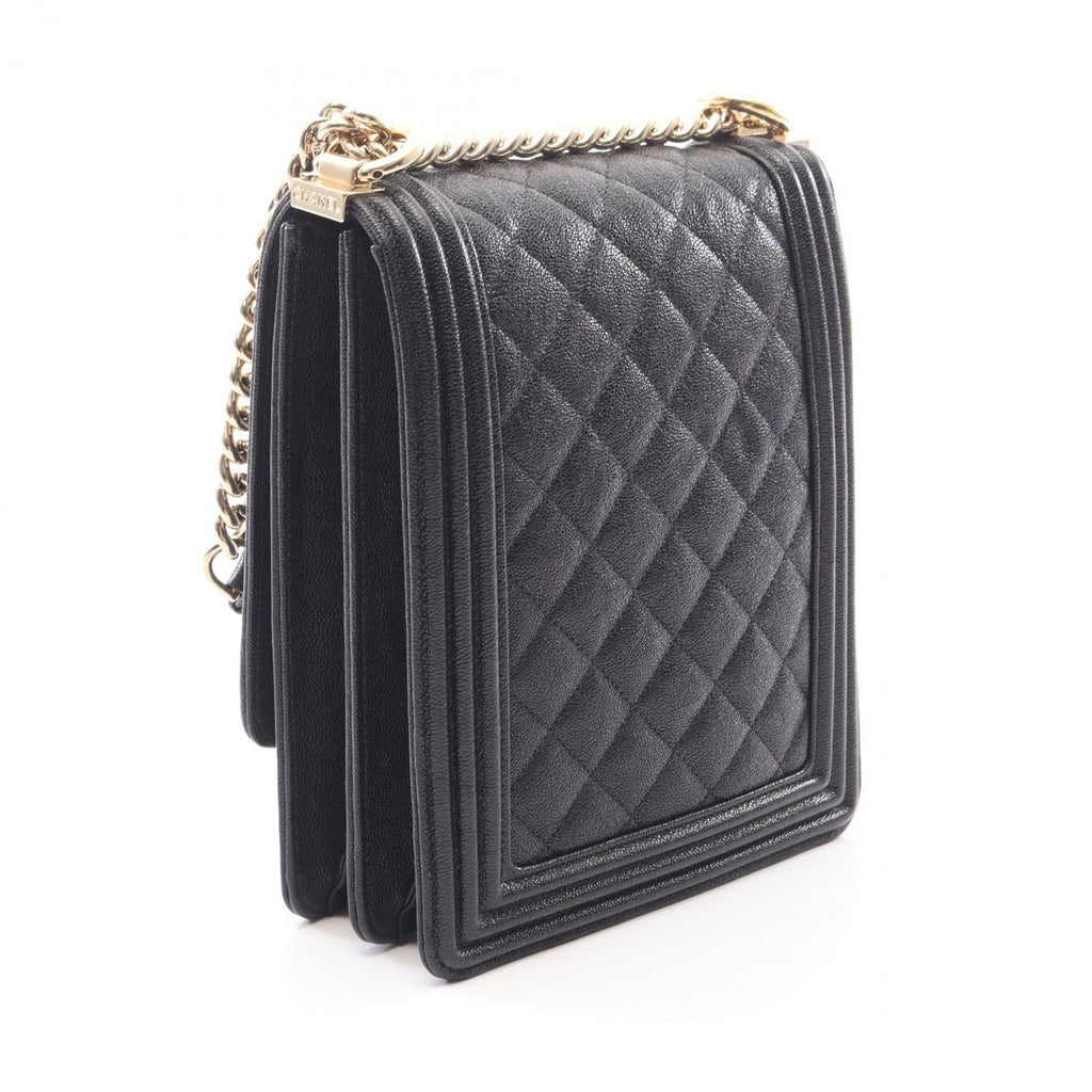 Chanel Shoulder Bag Boy Quilted Black Calf Boy Chain — view 2