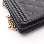Chanel Shoulder Bag Boy Quilted Black Calf Boy Chain — view 6