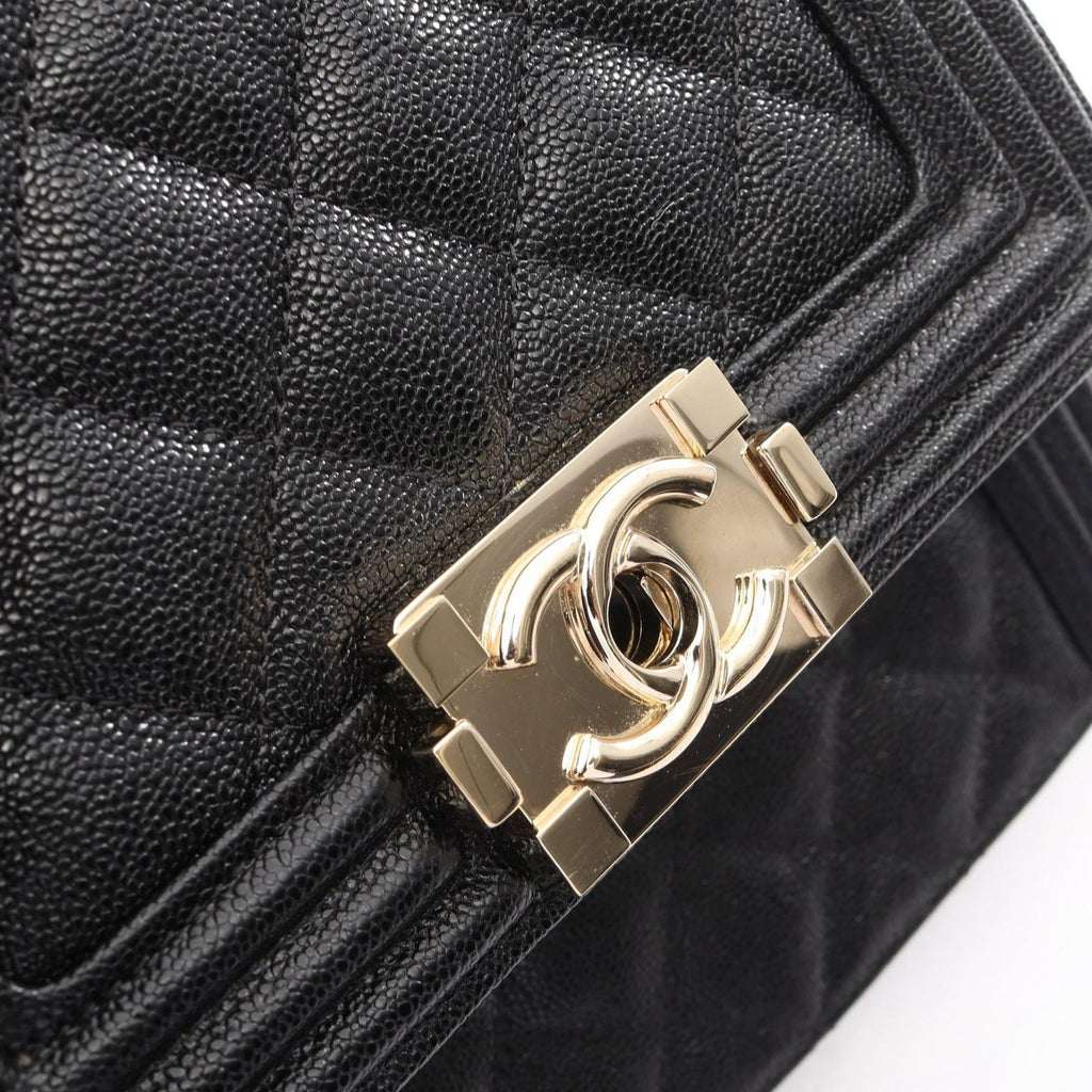 Chanel Shoulder Bag Boy Quilted Black Calf Boy Chain — view 9
