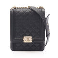 Chanel Shoulder Bag Boy Quilted Black Calf Boy Chain