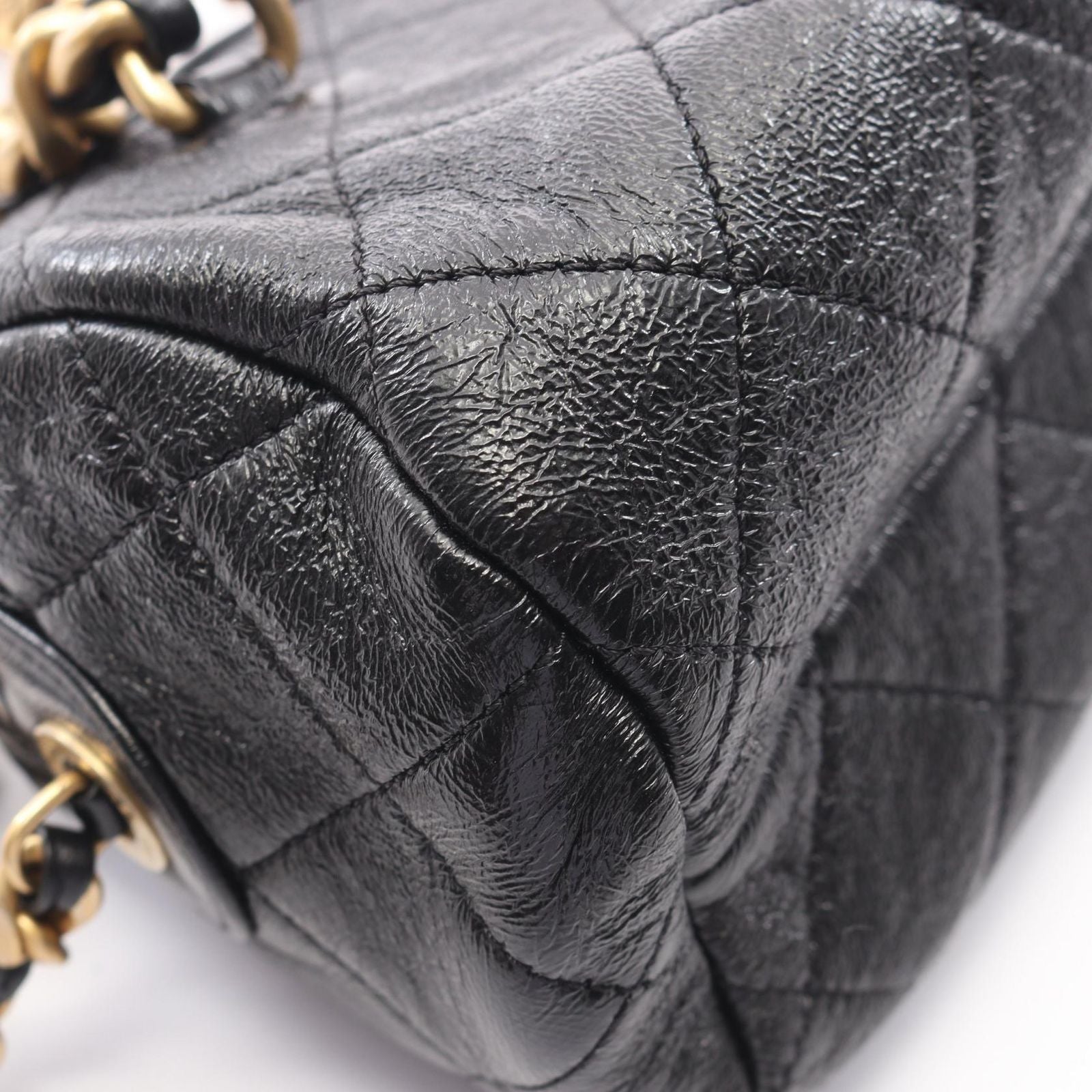 Chanel Shoulder Bag Quilted 2-Way Black Leather Small — view 6