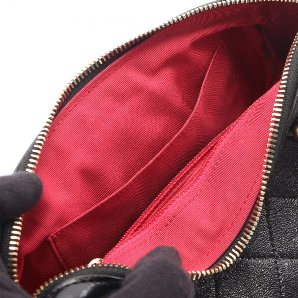 Chanel Shoulder Bag Quilted 2-Way Black Leather Small — view 8