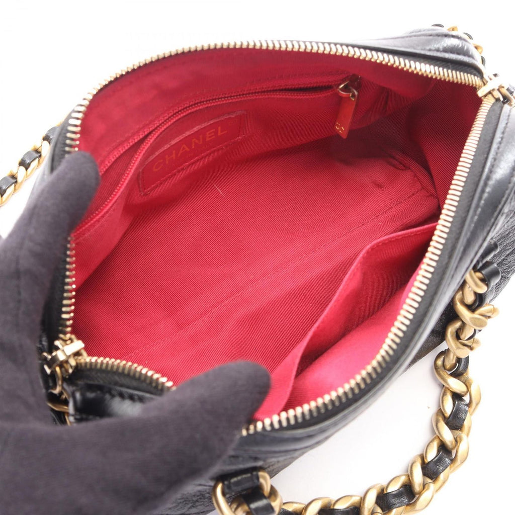 Chanel Shoulder Bag Quilted 2-Way Black Leather Small — view 3