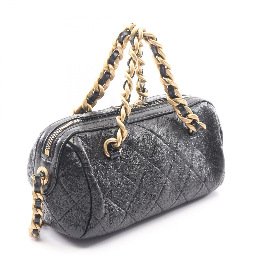 Chanel Shoulder Bag Quilted 2-Way Black Leather Small — view 2