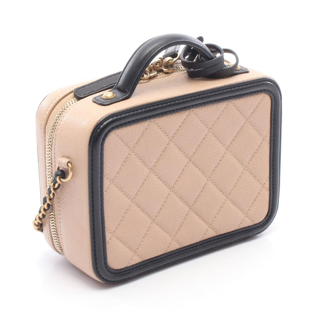 Chanel Shoulder Bag CC Figurine Small Vanity 2-Way Beige Calf Leather CC — view 2