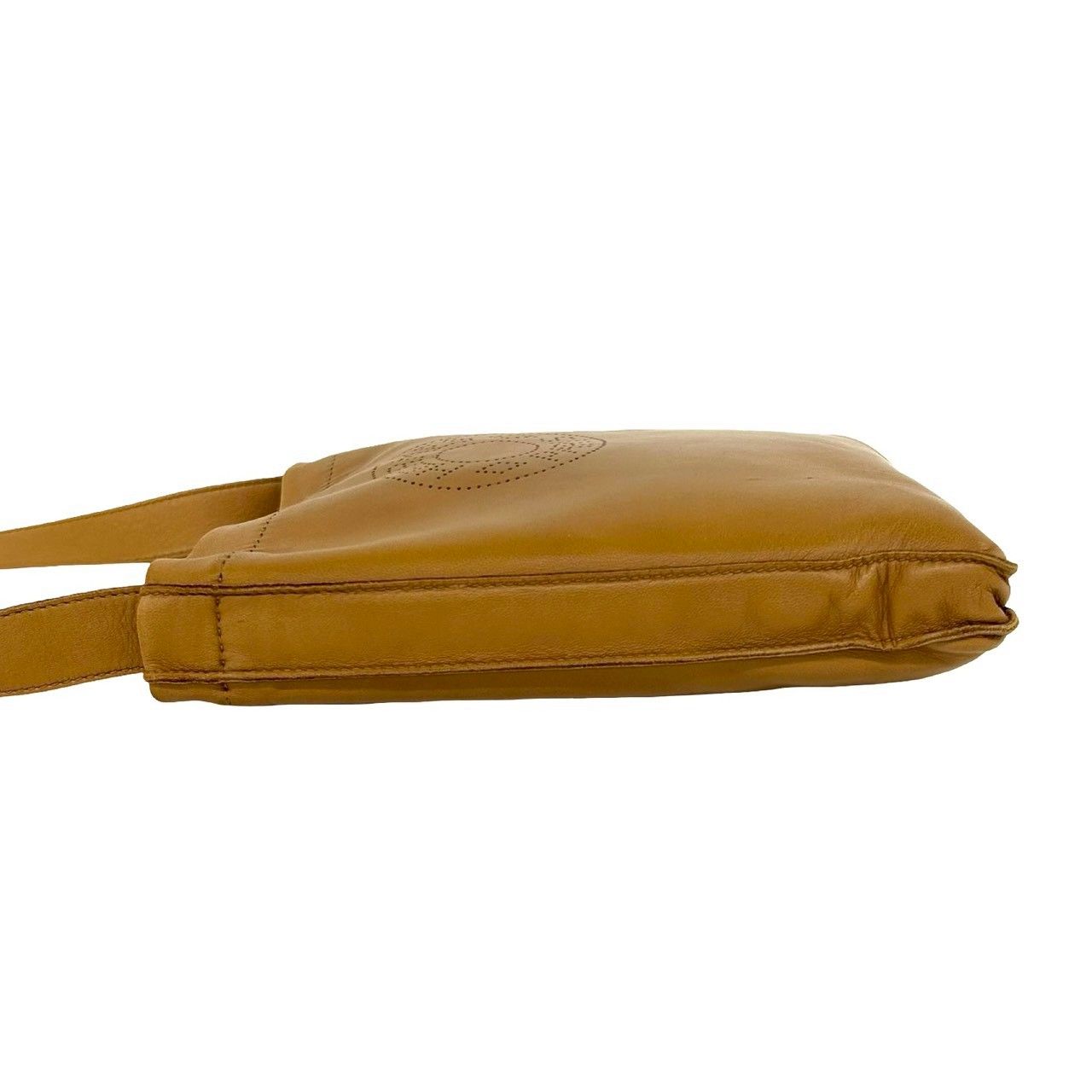Hermes Clou de Selle Agno Milo Leather Shoulder Bag Pochette Brown — view 5