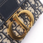 Dior Shoulder Bag 30 Montaigne Oblique Navy Canvas Leather 30 — view 6