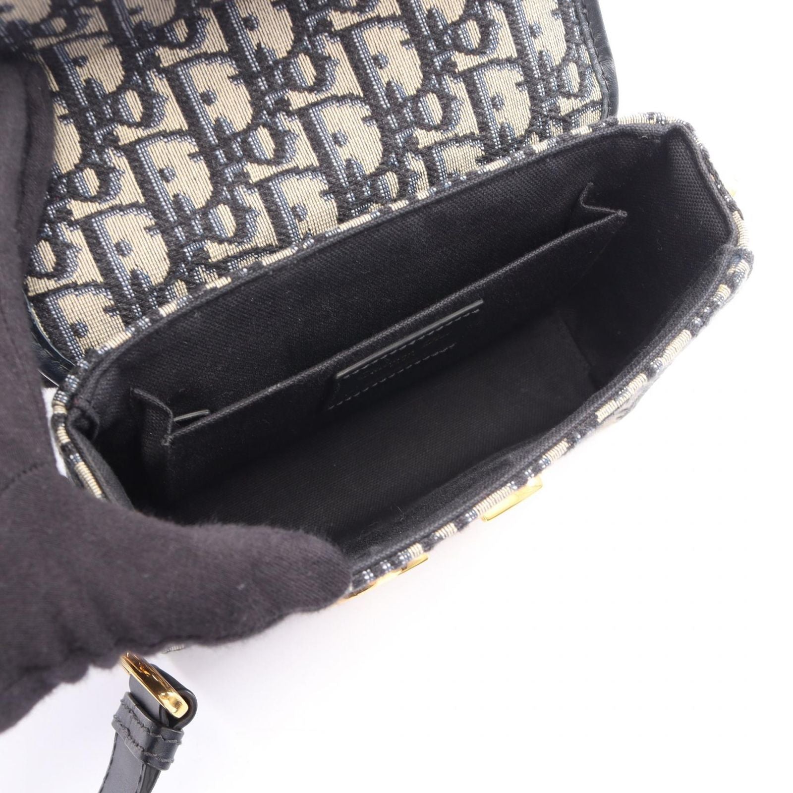 Dior Shoulder Bag 30 Montaigne Oblique Navy Canvas Leather 30 — view 3