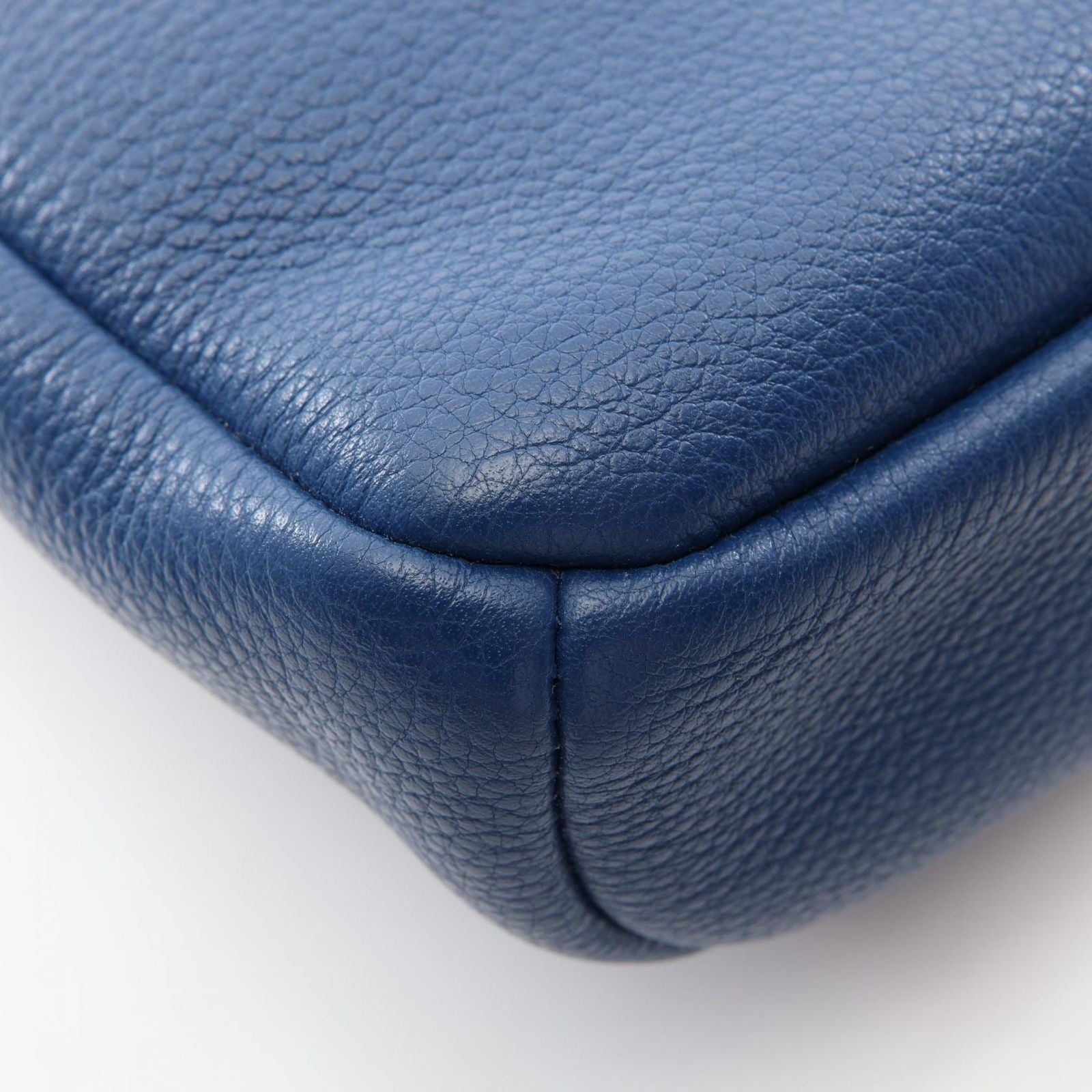 Prada Waist Bag Vitello Daino Blue Leather — view 5