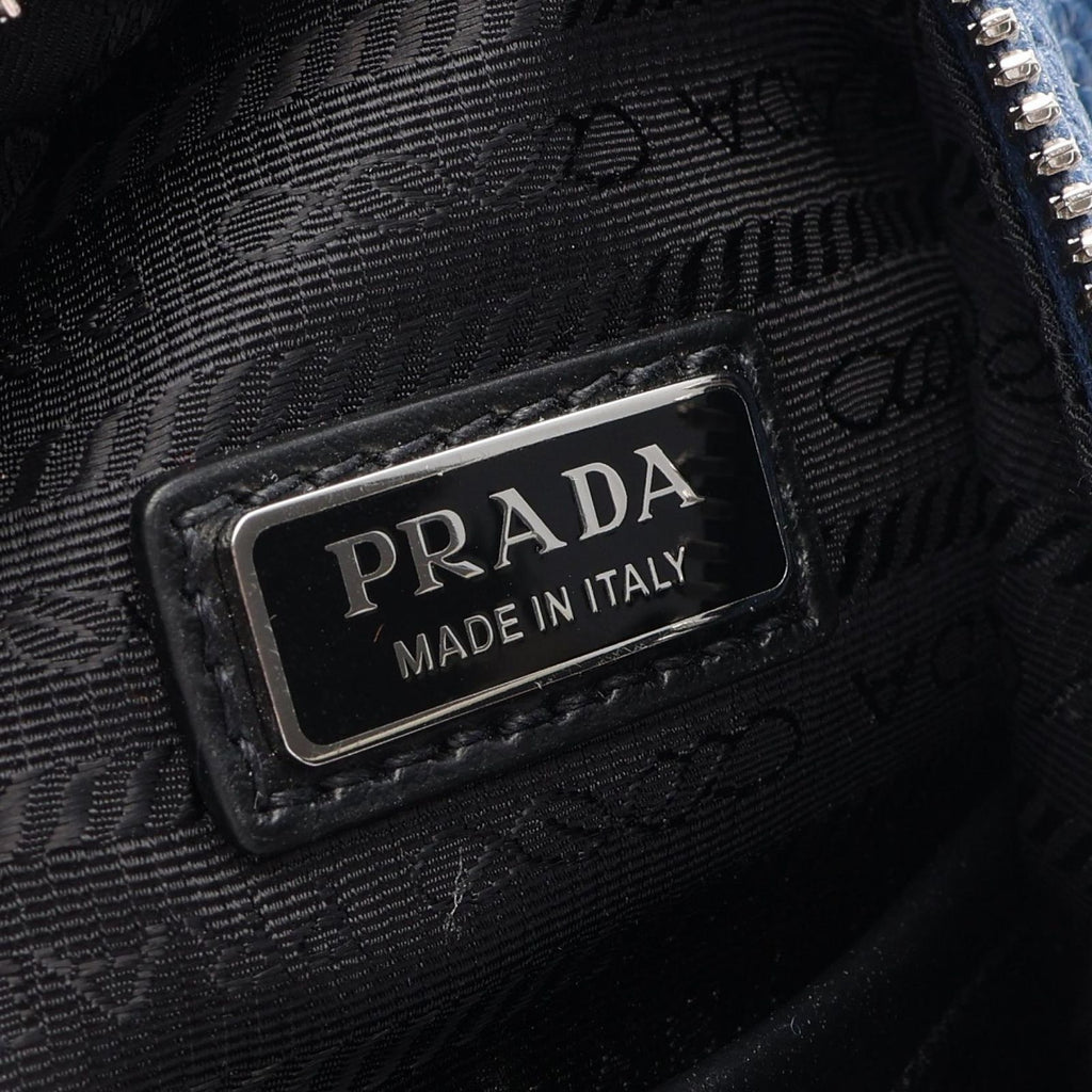 Prada Waist Bag Vitello Daino Blue Leather — view 4