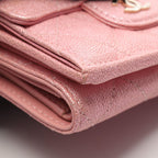 Chanel Trifold Wallet Classic Small Flap Quilted Metallic Pink Caviar Leather — view 8