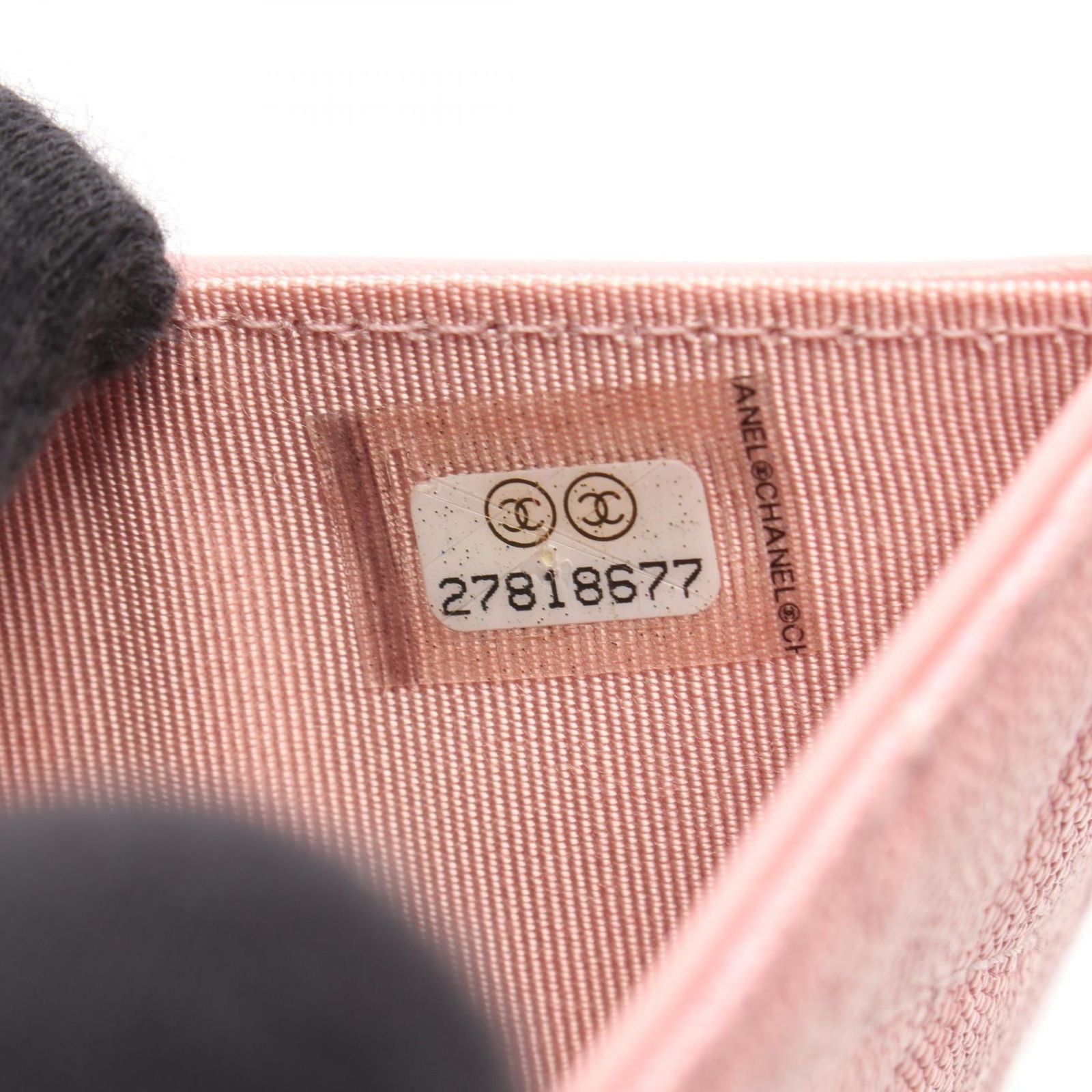 Chanel Trifold Wallet Classic Small Flap Quilted Metallic Pink Caviar Leather — view 6