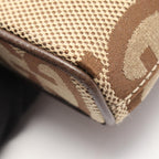 Gucci Shoulder Bag Jumbo GG Beige Dark Brown Canvas Leather — view 5