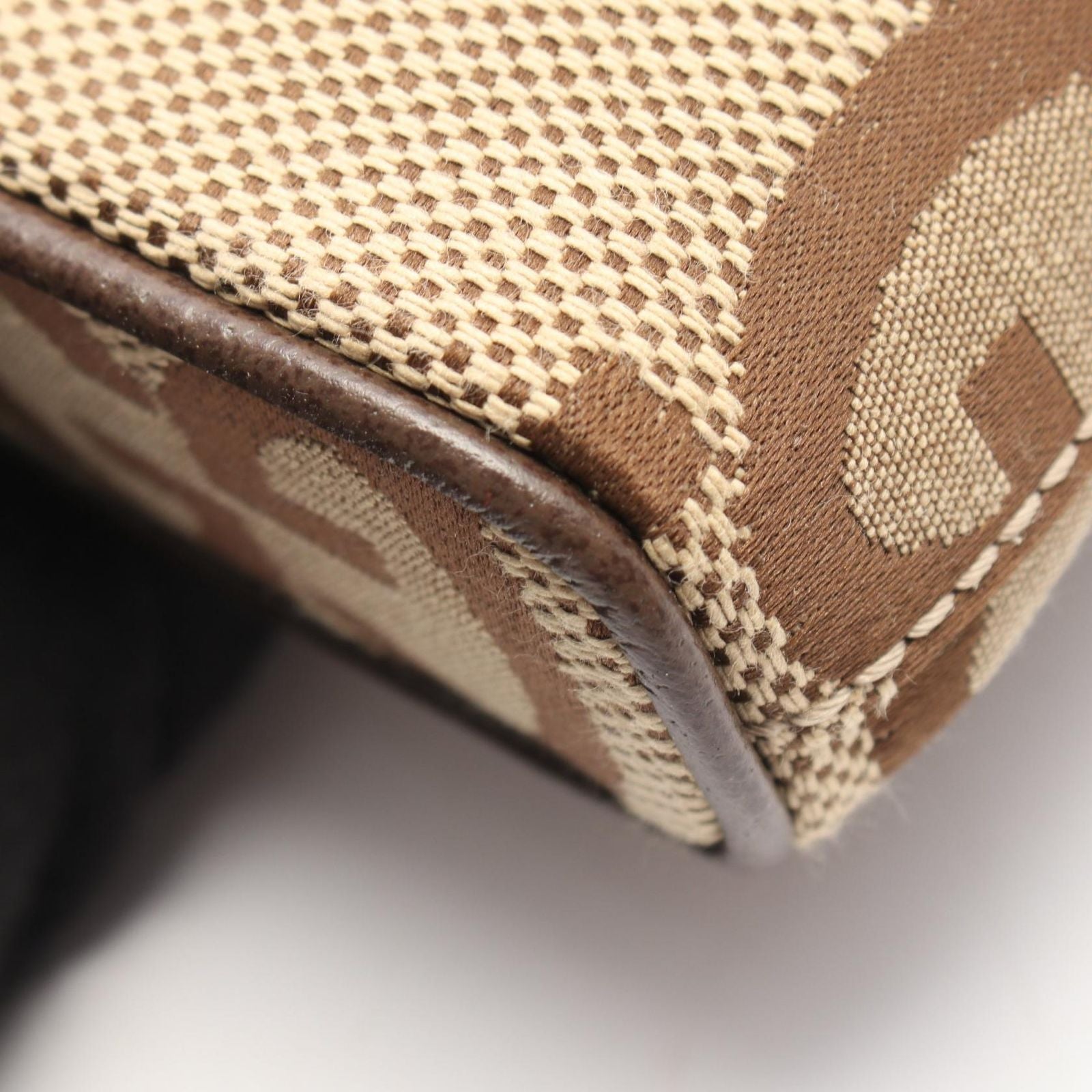 Gucci Shoulder Bag Jumbo GG Beige Dark Brown Canvas Leather — view 5